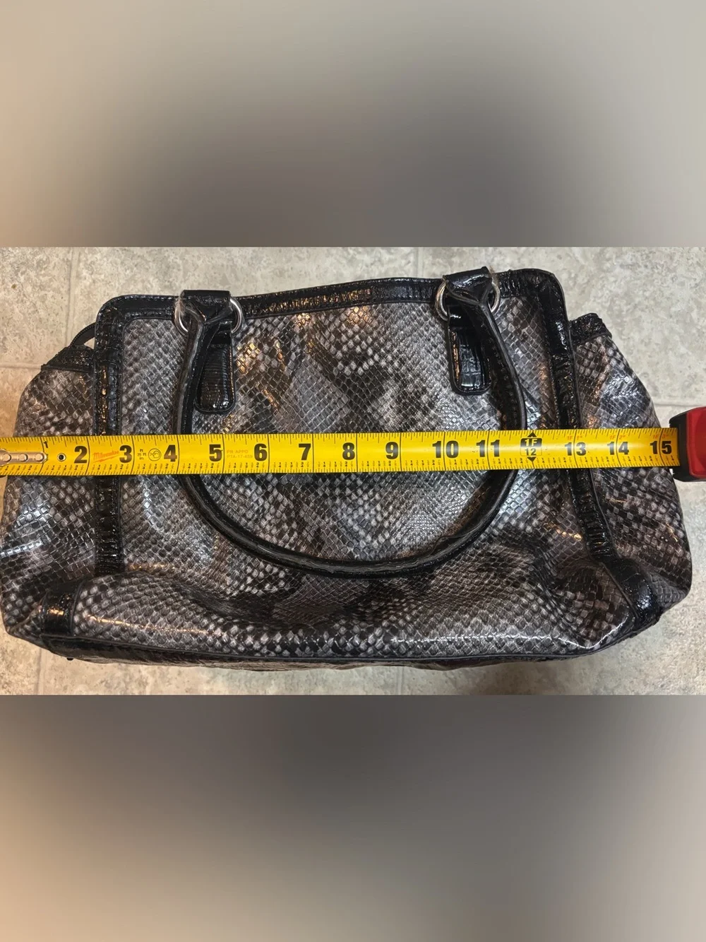 GUESS Lizy Snakeskin Handbag Faux Leather